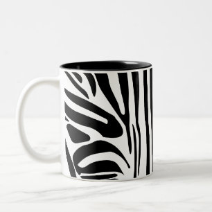 Tasse 2 Couleurs Motif Imprimé Zèbre Noir et Blanc Gras