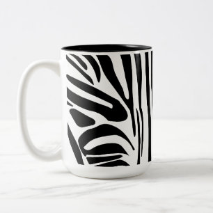Tasse 2 Couleurs Motif Imprimé Zèbre Noir et Blanc Gras