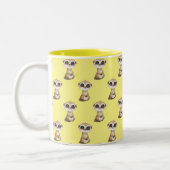 Tasse 2 Couleurs Motif Meerkat sur Jaune (Gauche)