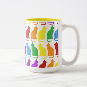 Tasse 2 Couleurs Motif mignon au néon lumineux de chats de Wimsica