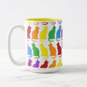 Tasse 2 Couleurs Motif mignon au néon lumineux de chats de Wimsical (Gauche)