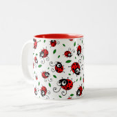 Tasse 2 Couleurs Motif mignon de coccinelle (Devant gauche)