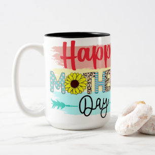 Tasse 2 Couleurs Motif mixte amusant Tournesol Bonne fête des mères