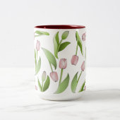 Tasse 2 Couleurs Motif moderne à fleurs de tulipe rose (Centre)