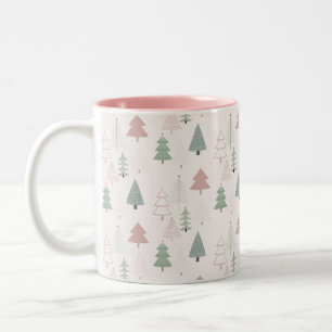 Tasse 2 Couleurs Motif moderne de la forêt de Noël mignonne