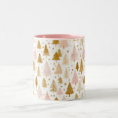Tasse 2 Couleurs Motif moderne de Noël rose et or (Centre)