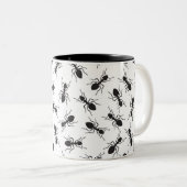 Tasse 2 Couleurs Motif noir drôle de fourmis (Devant droit)