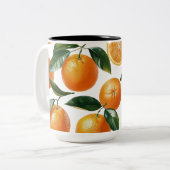 Tasse 2 Couleurs Motif orange (Devant gauche)