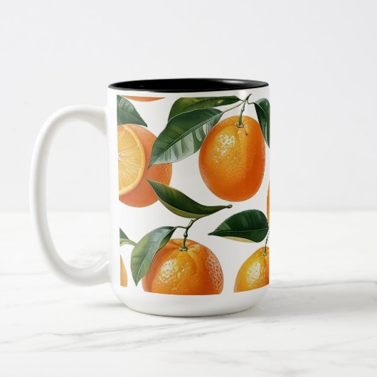 Tasse 2 Couleurs Motif orange (Gauche)