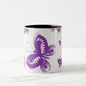 Tasse 2 Couleurs Motif papillon pourpre (Centre)