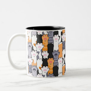 Tasse 2 Couleurs Motif Pattes de Chat