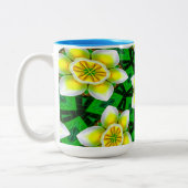 Tasse 2 Couleurs Motif Plumeria Jaune (Gauche)