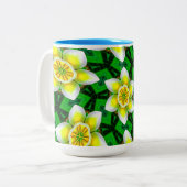 Tasse 2 Couleurs Motif Plumeria Jaune (Devant gauche)