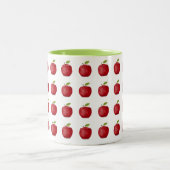 Tasse 2 Couleurs Motif Pomme rouge en blanc (Centre)