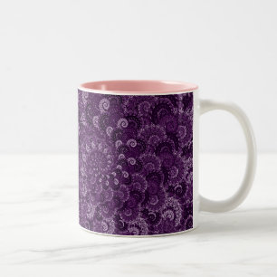 Tasse 2 Couleurs Motif pourpre de fractale de remous
