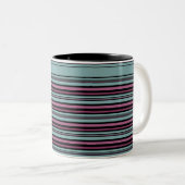 Tasse 2 Couleurs Motif rayé rose gris foncé (Devant droit)