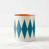 Tasse 2 Couleurs Motif Retro Mod Blue Diamond (Centre)