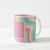 Tasse 2 Couleurs Motif rétro Monogram branché (Devant droit)