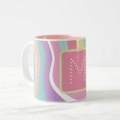 Tasse 2 Couleurs Motif rétro Monogram branché (Devant gauche)
