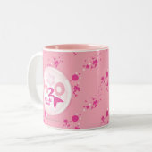 Tasse 2 Couleurs Motif rose de sirène (Devant gauche)