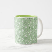 Tasse 2 Couleurs motif rose en vert clair (Devant droit)