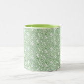 Tasse 2 Couleurs motif rose en vert clair (Centre)
