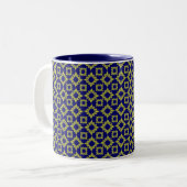 Tasse 2 Couleurs Motif royal bleu/or (Devant gauche)