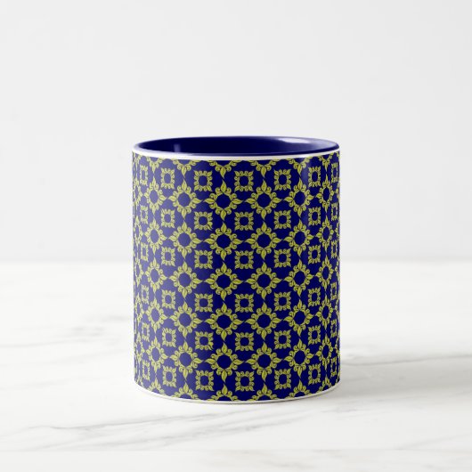 Tasse 2 Couleurs Motif royal bleu/or (Centre)