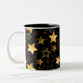Tasse 2 Couleurs Motif sans couture avec étoiles d'or (Gauche)