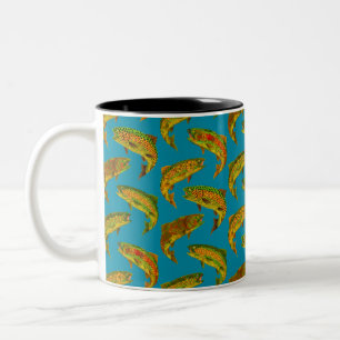 Tasse 2 Couleurs Motif sans couture de truite arc-en-ciel de la feu