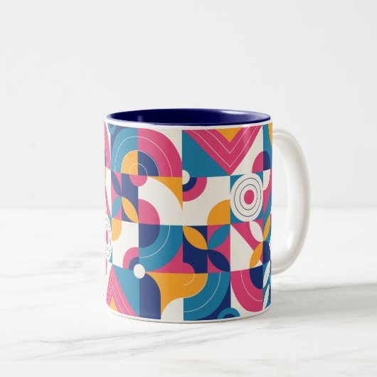 Tasse 2 Couleurs Motif simple géométrique sans couleur (Devant droit)