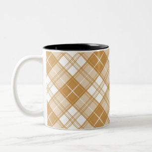 Tasse 2 Couleurs Motif Tartan Brun Blanc yxm0uat9