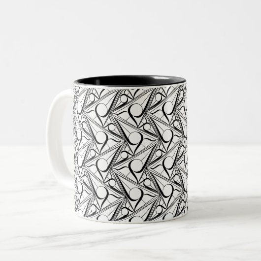 Tasse 2 Couleurs Motif triangle avec cercle (Devant gauche)