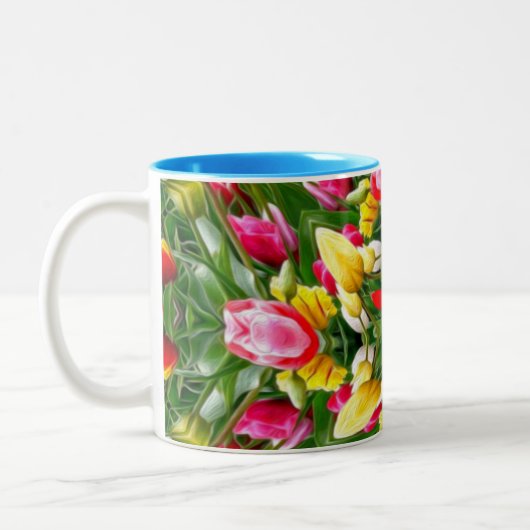 Tasse 2 Couleurs Motif tulipe mignon (Gauche)