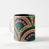 Tasse 2 Couleurs motif vert en forme de coque (Devant gauche)