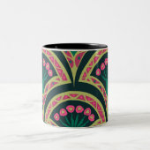 Tasse 2 Couleurs motif vert en forme de coque (Centre)
