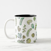 Tasse 2 Couleurs Motif vert mignon de cactus d'été de peinture (Gauche)