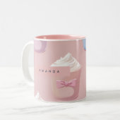Tasse 2 Couleurs Motif Whimsical Pastel Cupcake (Devant gauche)