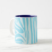 Tasse 2 Couleurs Motif Zèbre Bleu (Devant gauche)