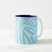 Tasse 2 Couleurs Motif Zèbre Bleu (Devant droit)