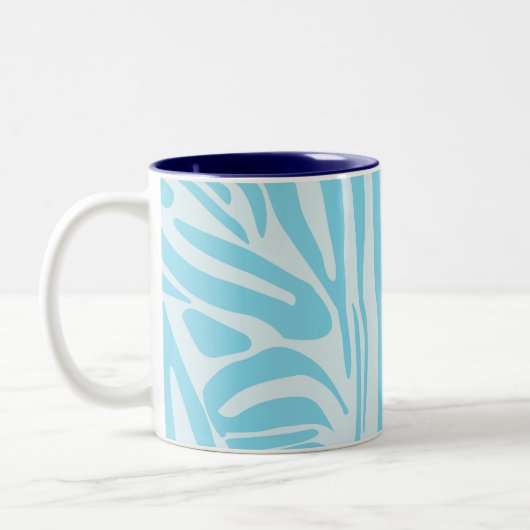 Tasse 2 Couleurs Motif Zèbre Bleu (Gauche)
