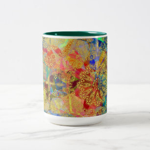 Tasse 2 Couleurs Motifs de mandala complexes en or