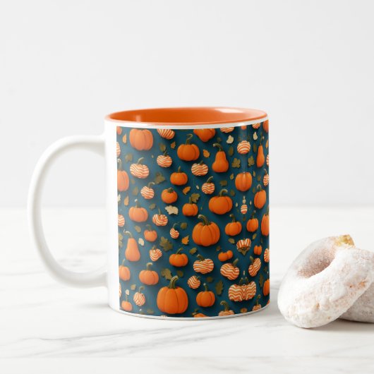 Tasse 2 Couleurs Motifs sans faille (Avec donut)