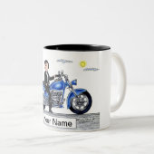Tasse 2 Couleurs Moto - Dessin féminin (Devant droit)