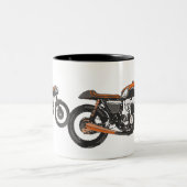 Tasse 2 Couleurs Moto simple - dessin du coureur 750 de café (Centre)