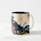 Tasse 2 Couleurs Motocross (Devant droit)