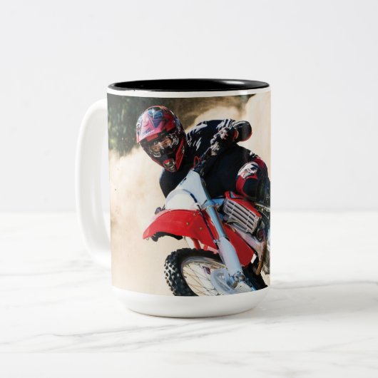 Tasse 2 Couleurs Motocross (Devant gauche)