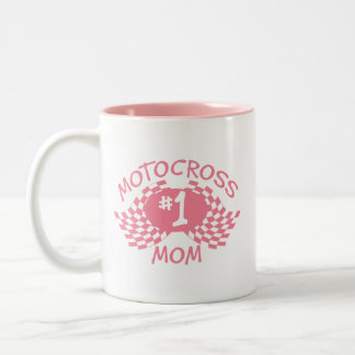 Tasse 2 Couleurs Motocross Mom Pink Racing drapeaux