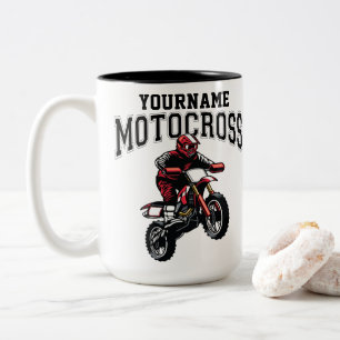 Tasse 2 Couleurs Motocross personnalisé pilote de moto de cross