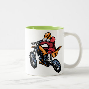 Tasse 2 Couleurs Motocross vert au néon